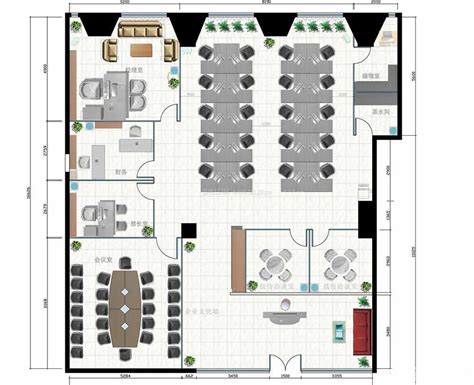 办公室工位|8款小办公室布局图 办公室平面图样板案例